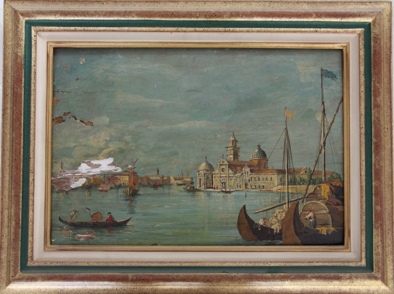 Vue de Venise, copie d'anciens, avant restauration.